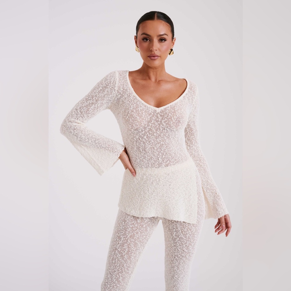 BNWT Irma Flared Boucle Pants & matching Liz Boucle Long Sleeve Top - Picture 3 of 7